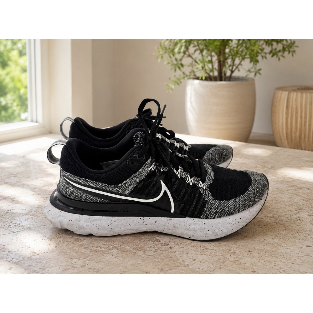 Nike‎ React Miler 2 Mens Running Shoes Black White Speckled CT2357-101 Size 8